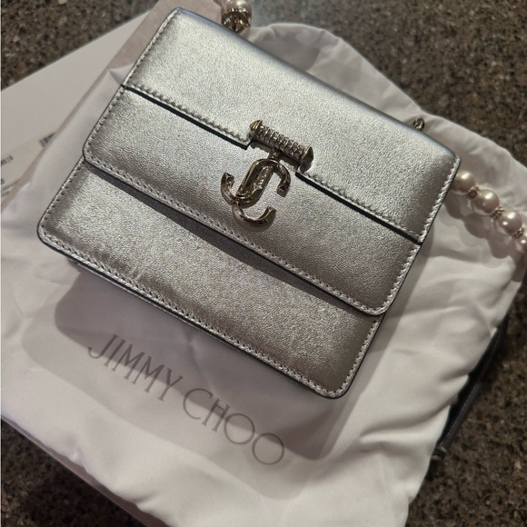 Varenne XS Pearly Crystal Metallic Shoulder Bag - Jimmy Choo - Picture 2 of 16